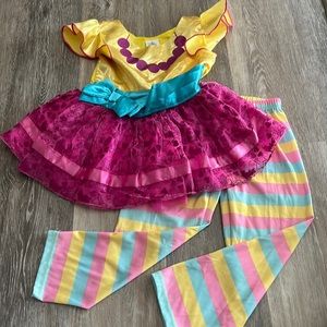 Disney 7/8 Fancy Nancy 2 piece costume set